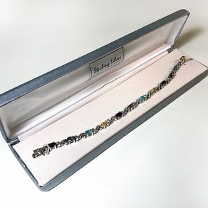 Sterling Silver Multi Glass Bracelet